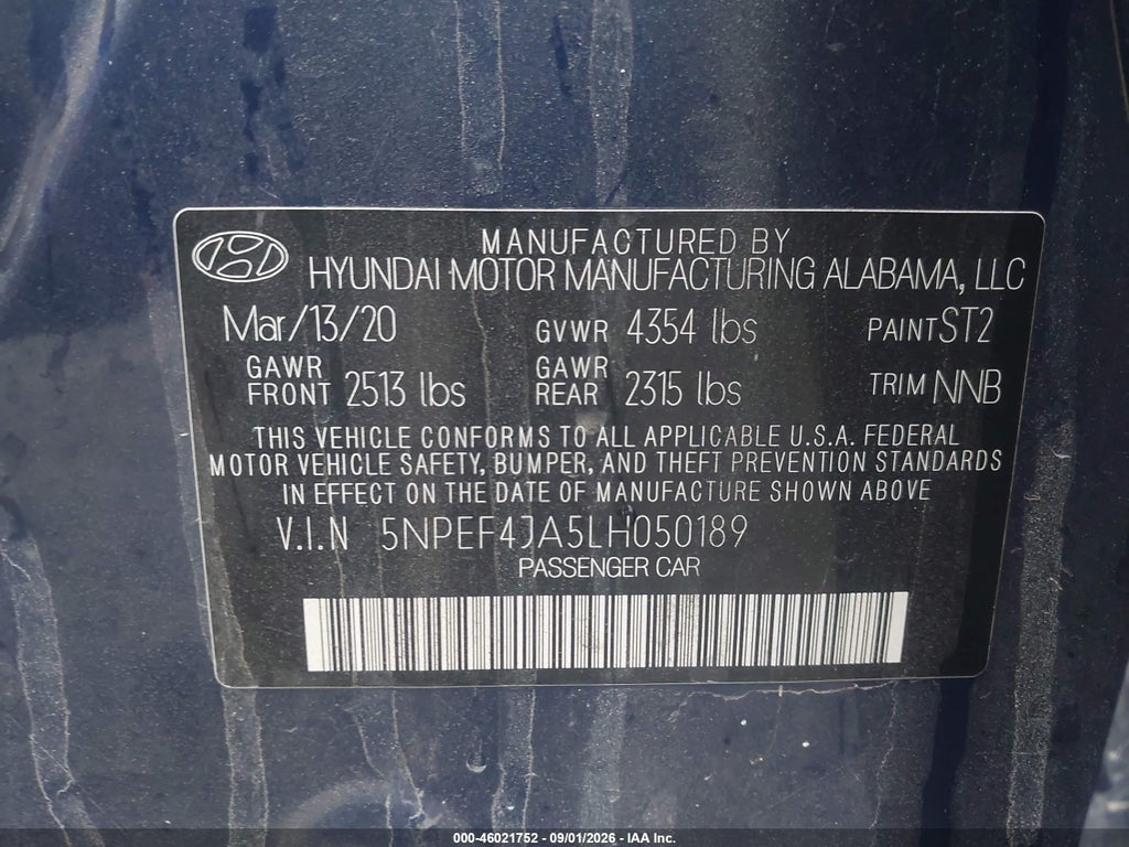 2020 Hyundai Sonata SEL photo 9