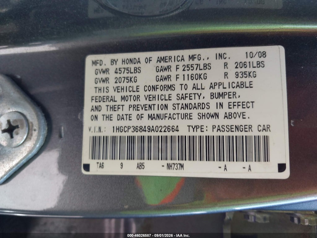 2009 Honda Accord 3.5 EX-L photo 9