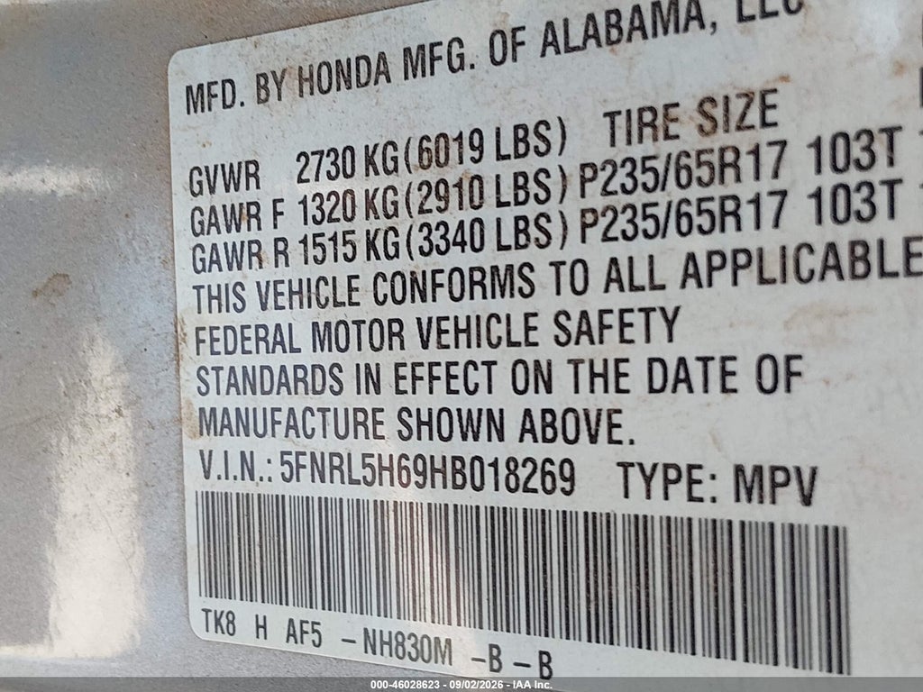 2017 Honda Odyssey EX-L photo 9
