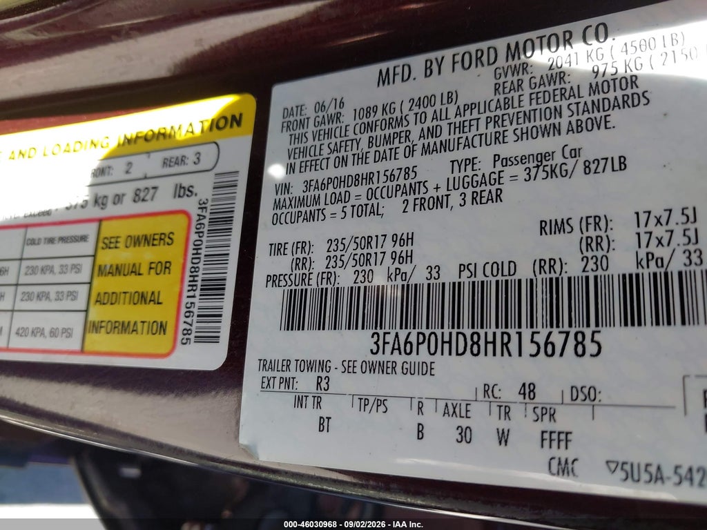 2017 Ford Fusion SE photo 9