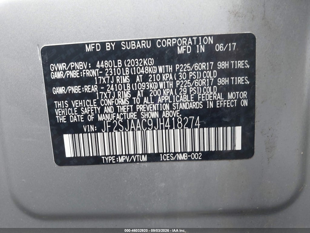 2018 Subaru Forester 2.5I photo 9