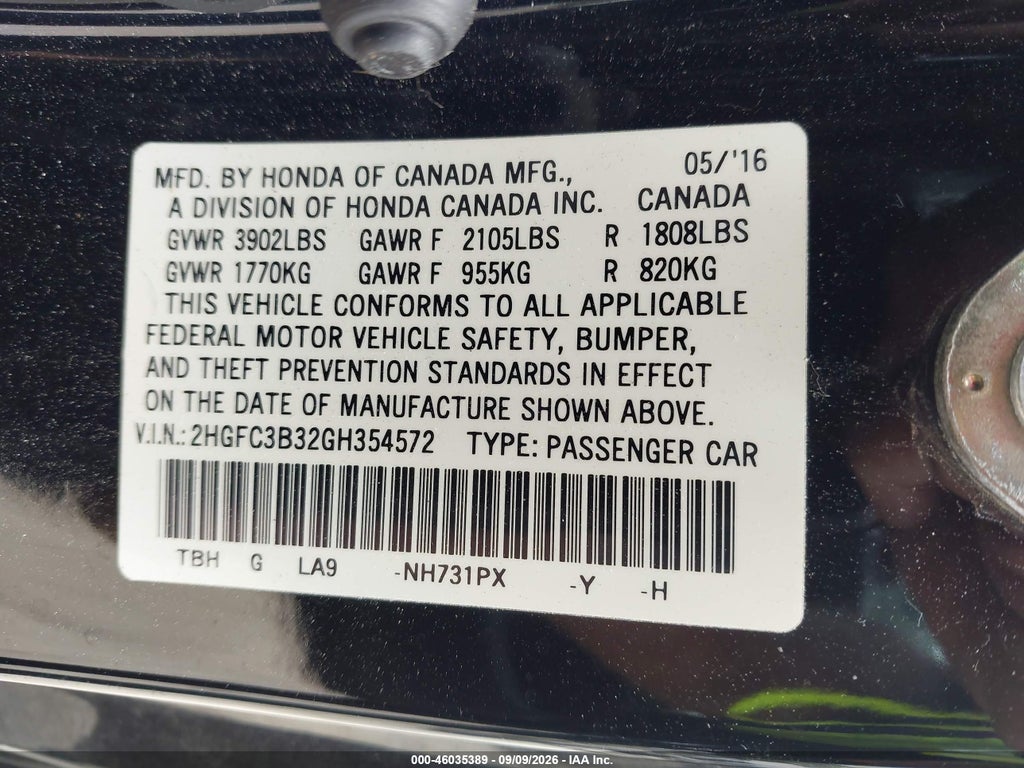 2016 Honda Civic EX-T photo 9