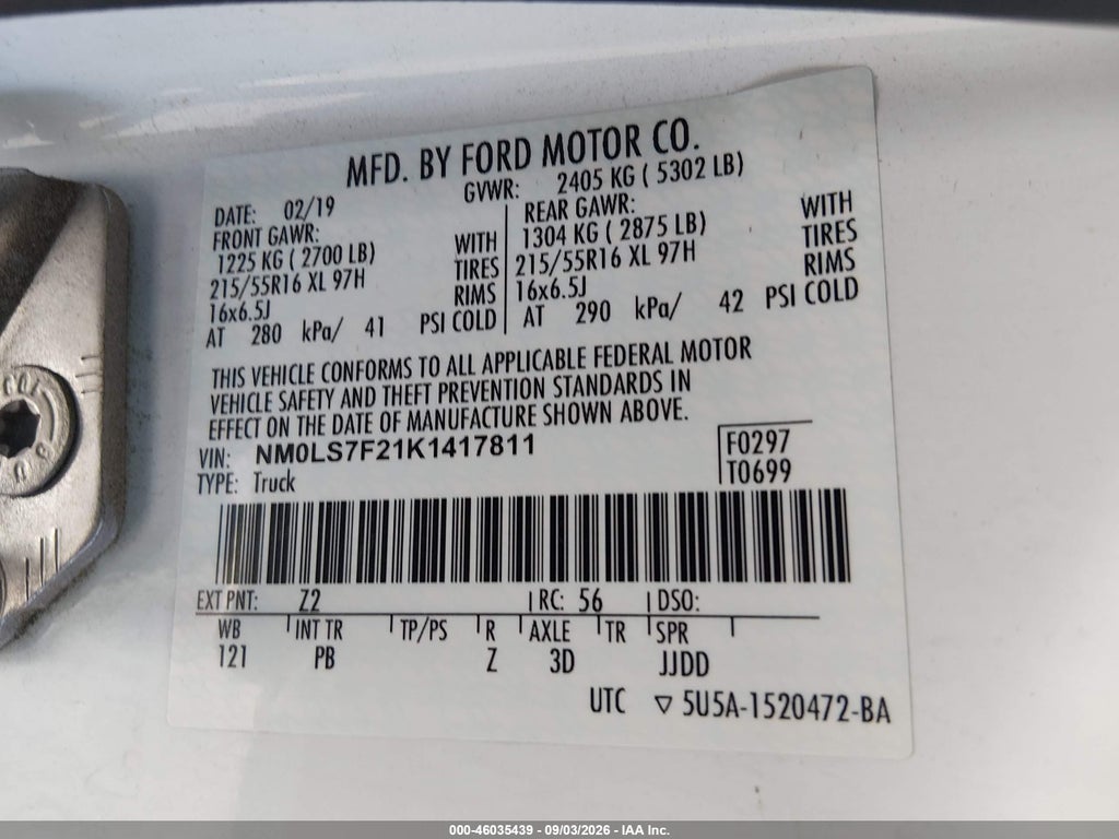 2019 Ford Transit Connect XLT photo 9