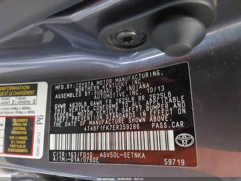 2014 Toyota Camry LE photo 9