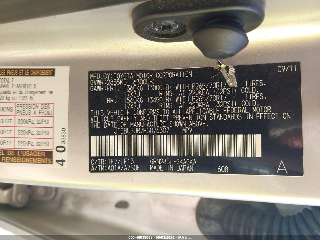 2011 Toyota 4RUNNER SR5 V6 photo 9