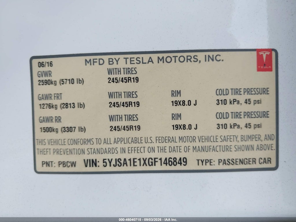 2016 Tesla Model S 60/70/75/85 photo 9