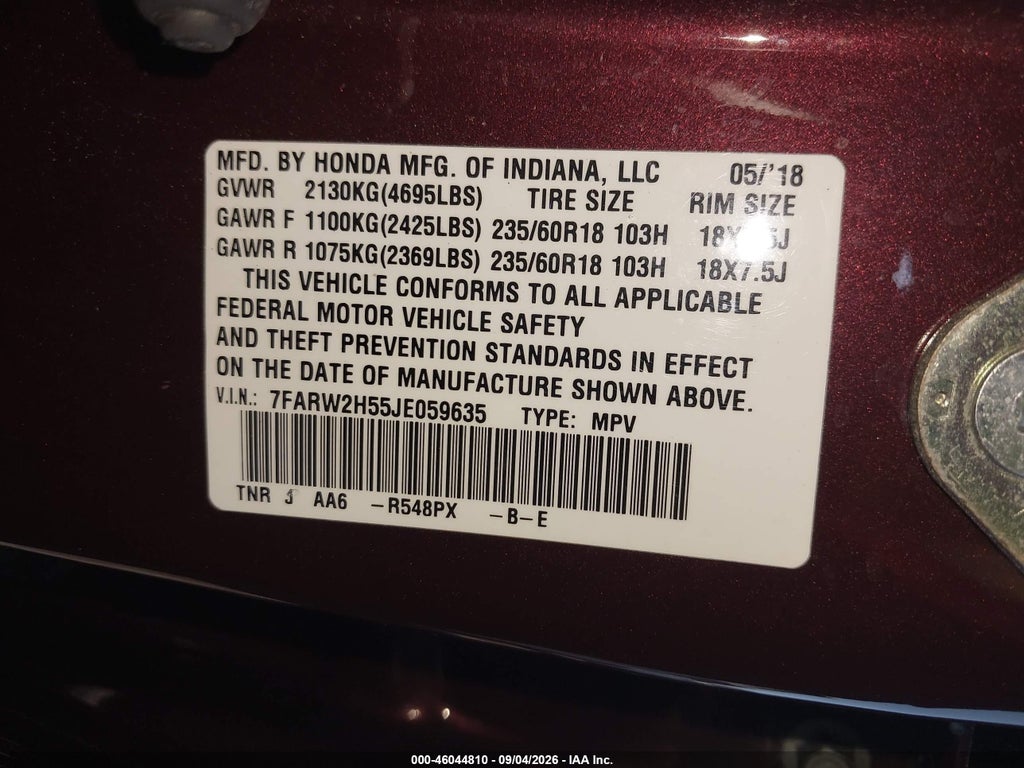 2018 Honda CR-V EX photo 9
