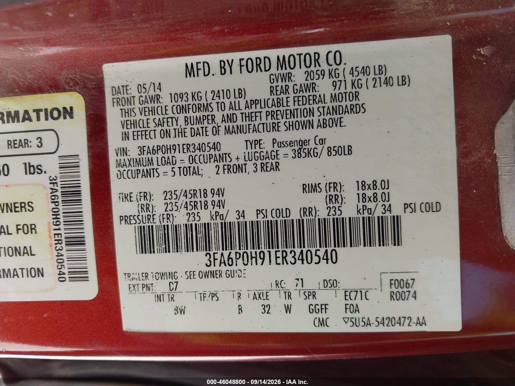 2014 Ford Fusion SE photo 9