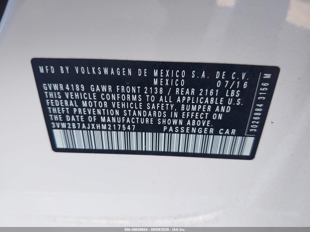 2017 Volkswagen Jetta 1.4T S photo 9