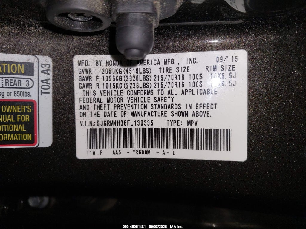 2015 Honda CR-V LX photo 9