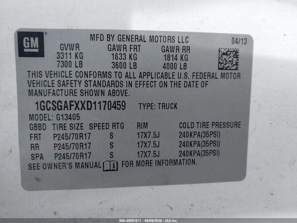 2013 Chevrolet Express 1500 Work Van photo 9