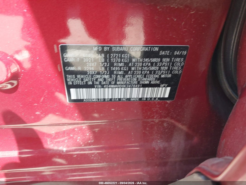 2019 Subaru Ascent Touring photo 9