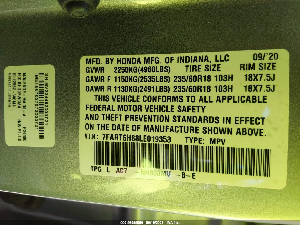 2020 Honda CR-V Hybrid EX-L photo 9