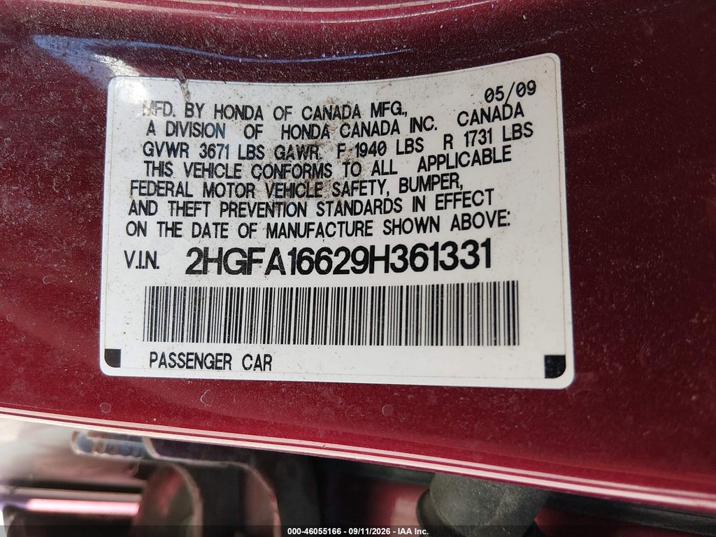 2009 Honda Civic LX-S photo 9