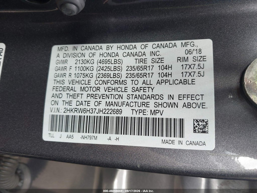 2018 Honda CR-V LX photo 9