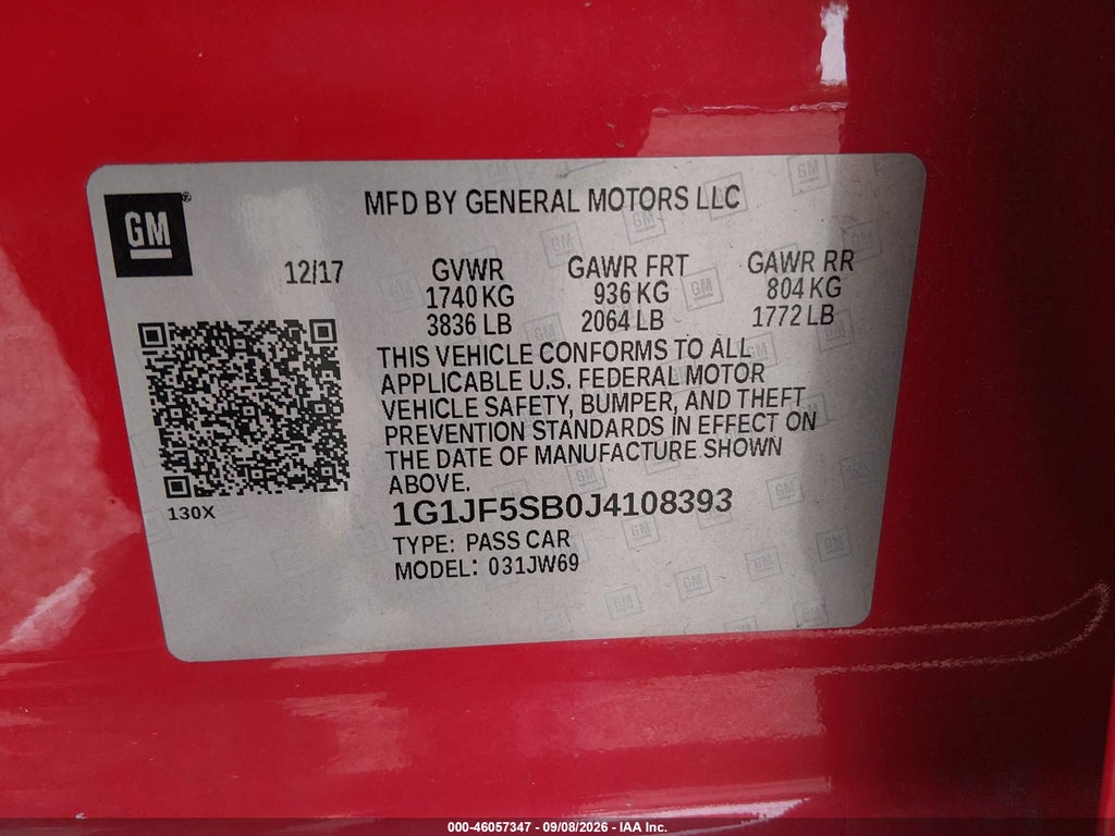 2018 Chevrolet Sonic Premier Auto photo 9