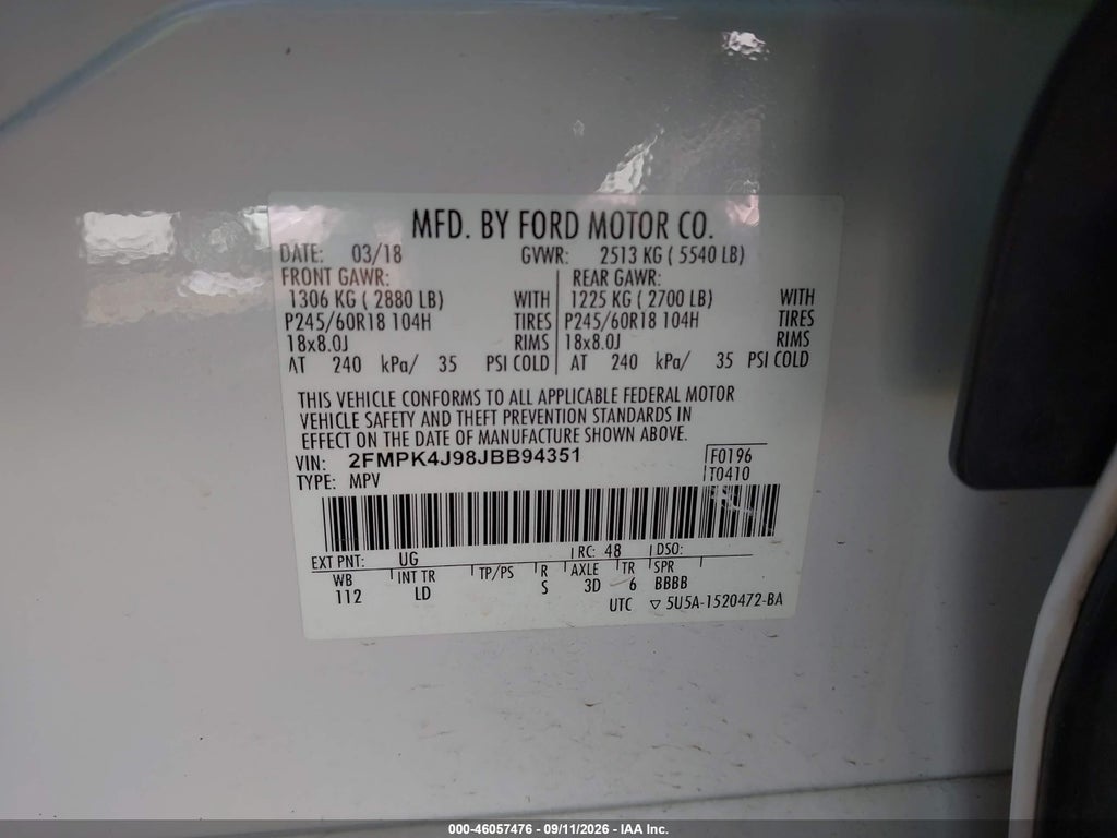 2018 Ford Edge SEL photo 9