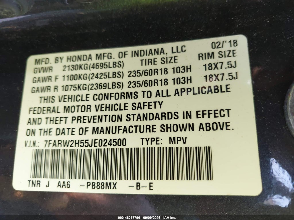 2018 Honda CR-V EX photo 9