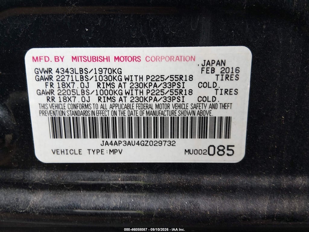 2016 Mitsubishi Outlander Sport 2.0 ES photo 9