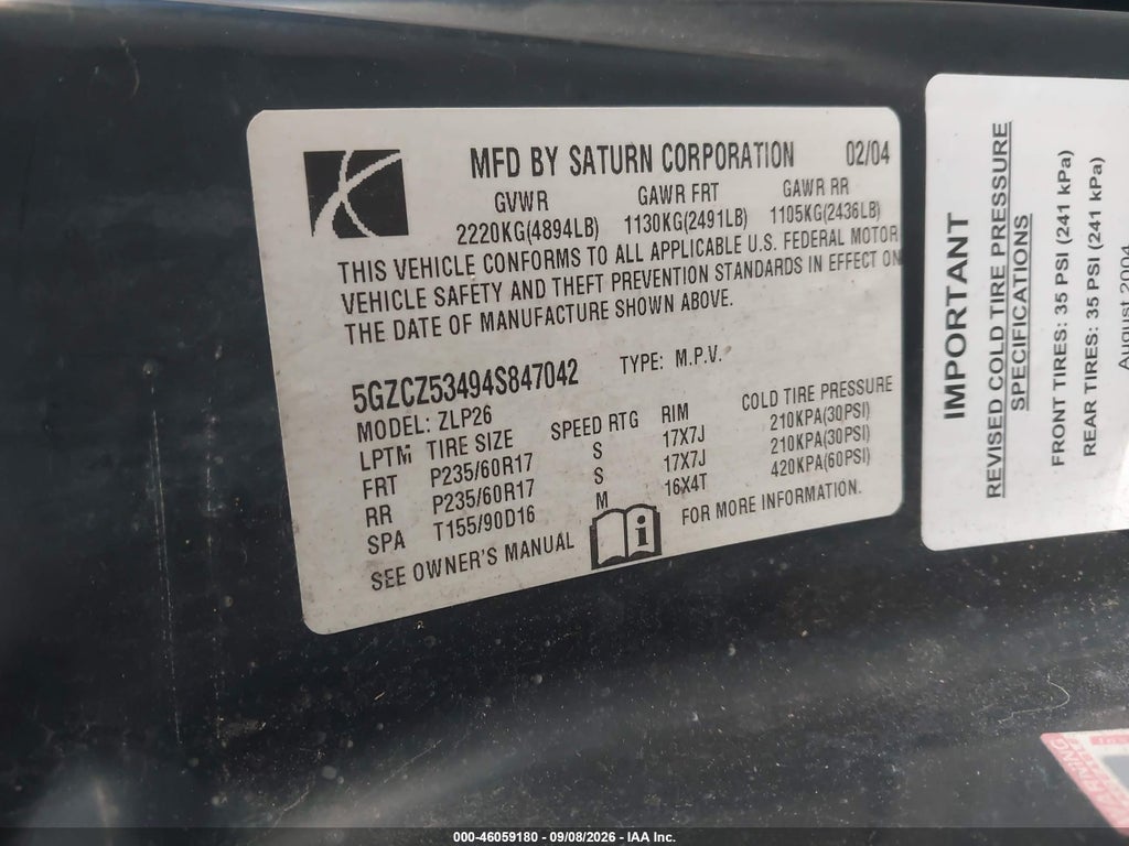 2004 Saturn VUE V6 photo 9