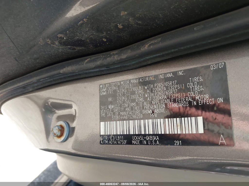 2007 Toyota Sequoia SR5 V8 photo 9