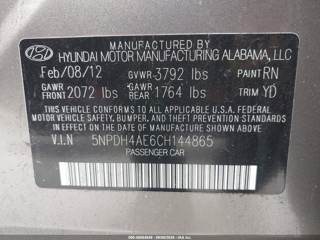 2012 Hyundai Elantra GLS photo 9