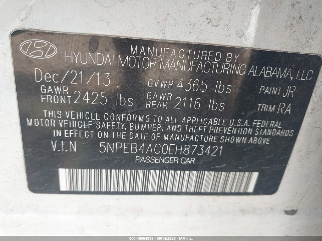 2014 Hyundai Sonata GLS photo 9
