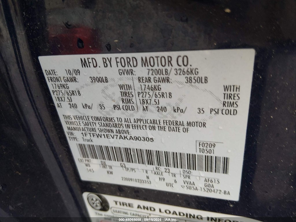 2010 Ford F-150 FX4/Harley-Davidson/King Ranch/Lariat/Platinum/XL/XLT photo 9