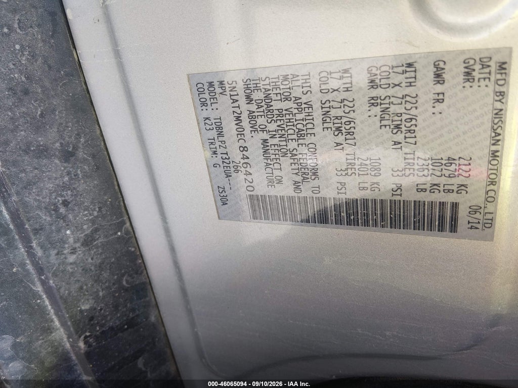 2014 Nissan Rogue S/SL/SV photo 9