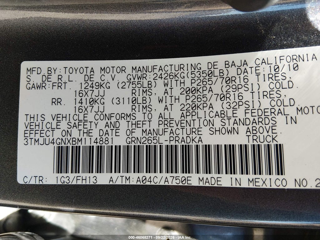 2011 Toyota Tacoma Prerunner V6 photo 9