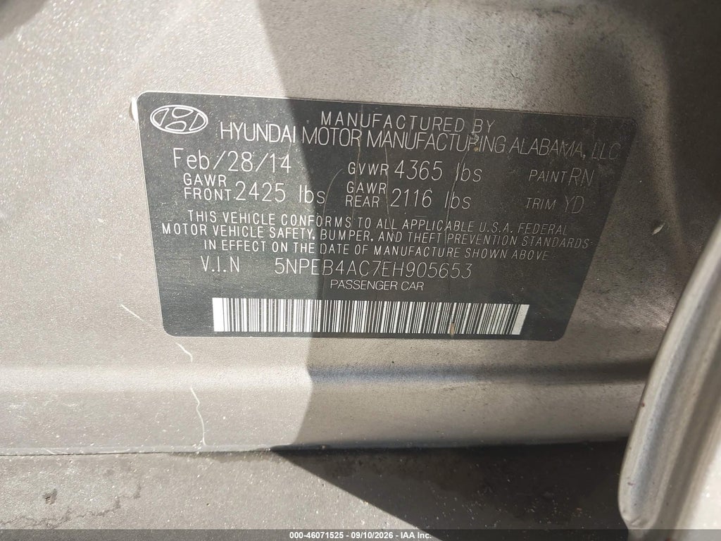 2014 Hyundai Sonata GLS photo 9