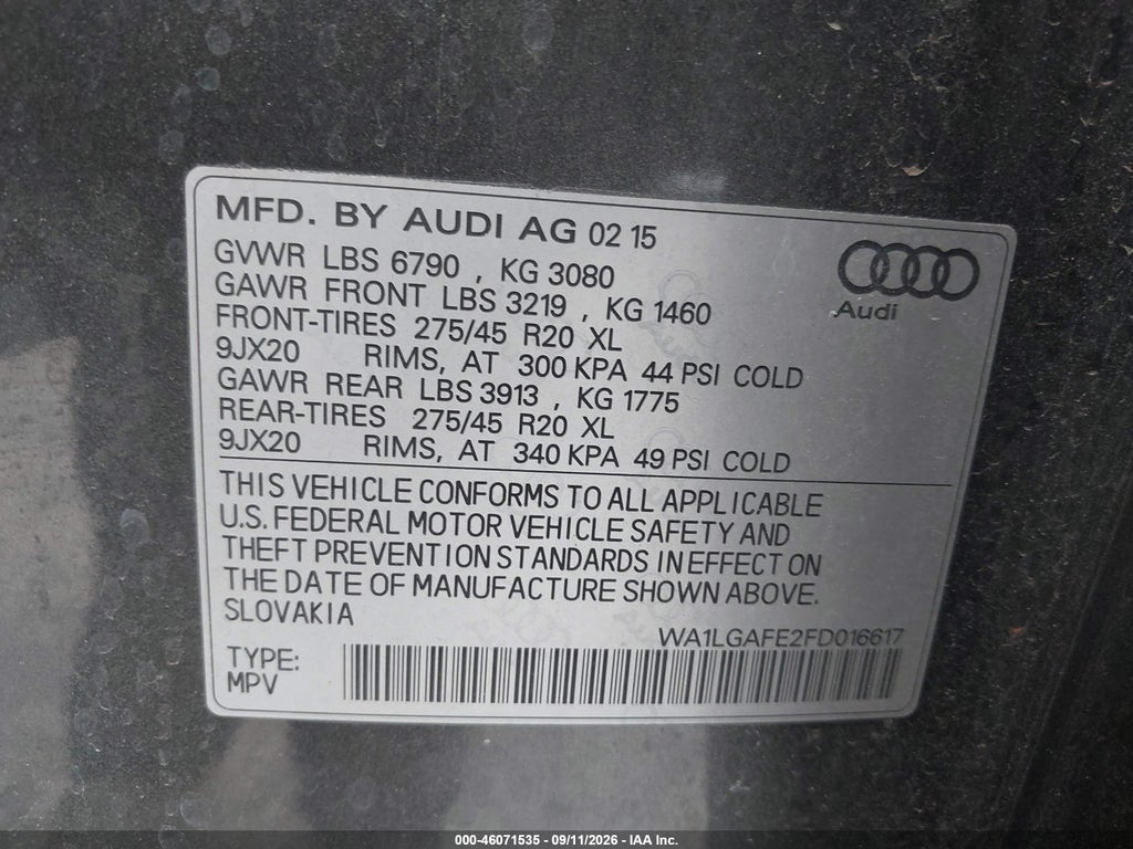 2015 Audi Q7 3.0T Premium photo 9