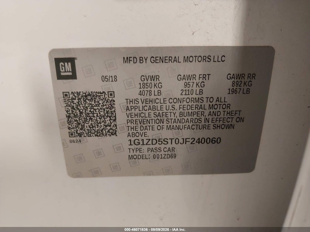 2018 Chevrolet Malibu LT photo 9
