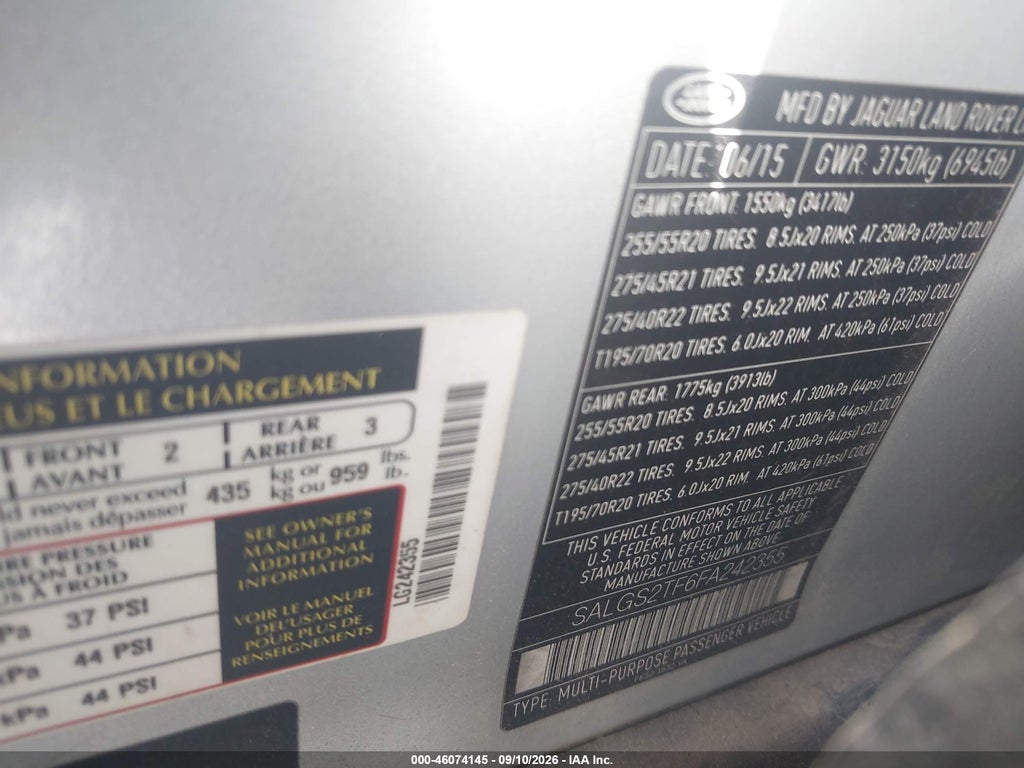 2015 Land Rover Range Rover 5.0L V8 Supercharged photo 9