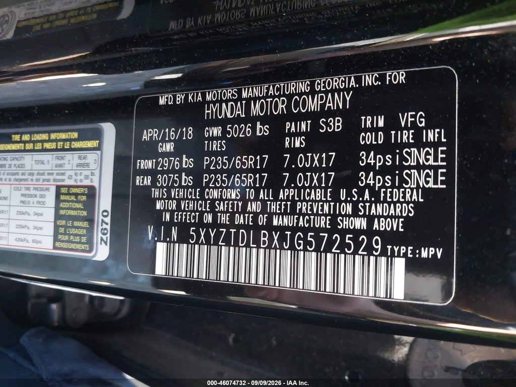 2018 Hyundai Santa FE Sport 2.4L photo 9