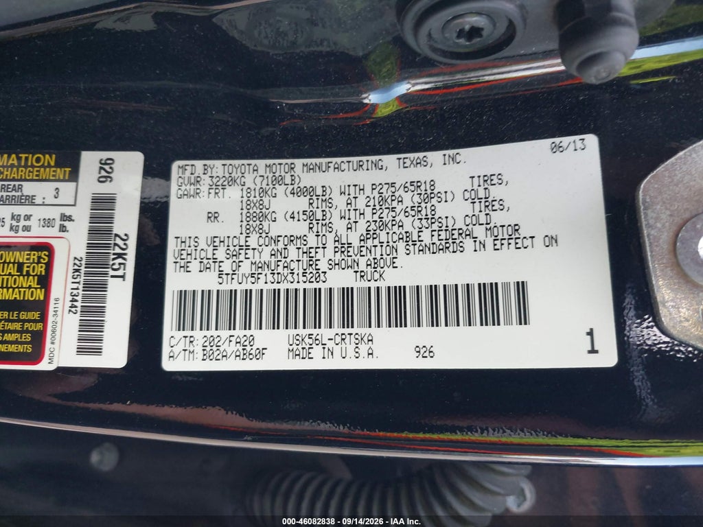 2013 Toyota Tundra Grade 5.7L V8 photo 9