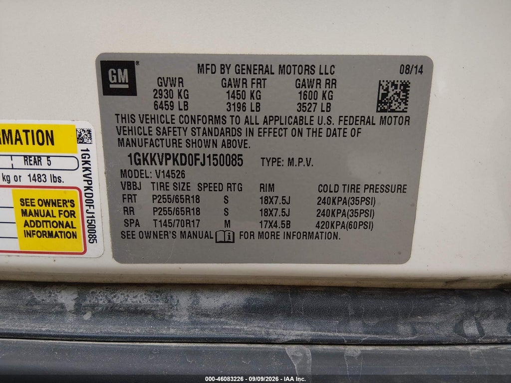 2015 GMC Acadia SLE-2 photo 9