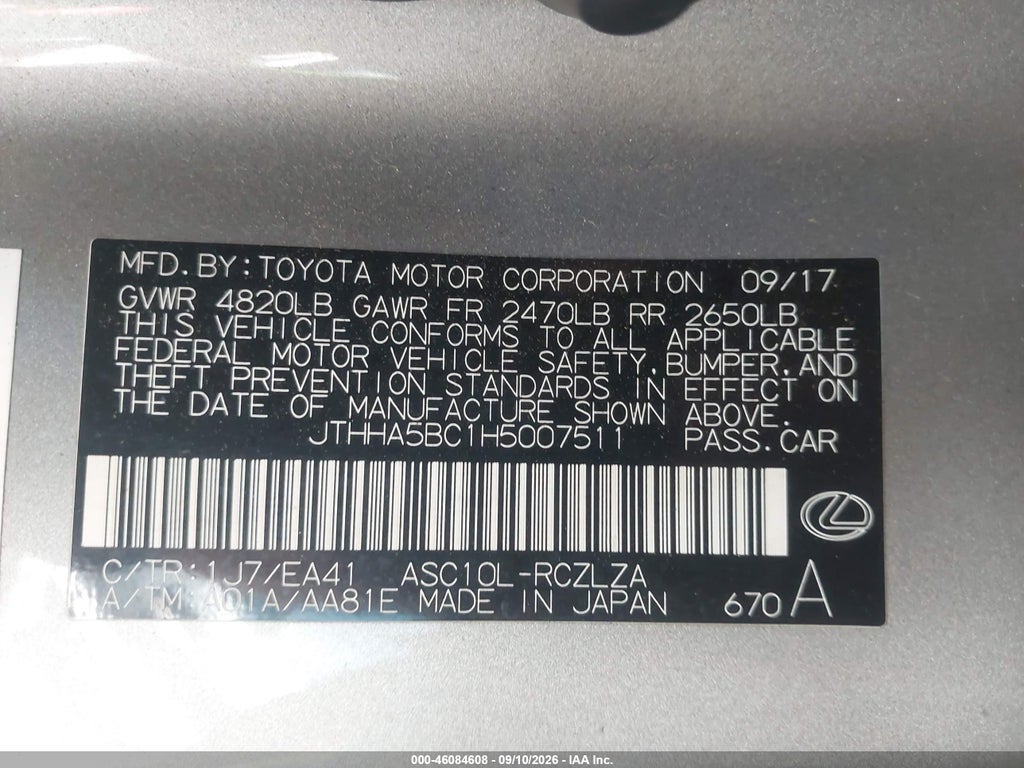 2017 Lexus RC 200T photo 9