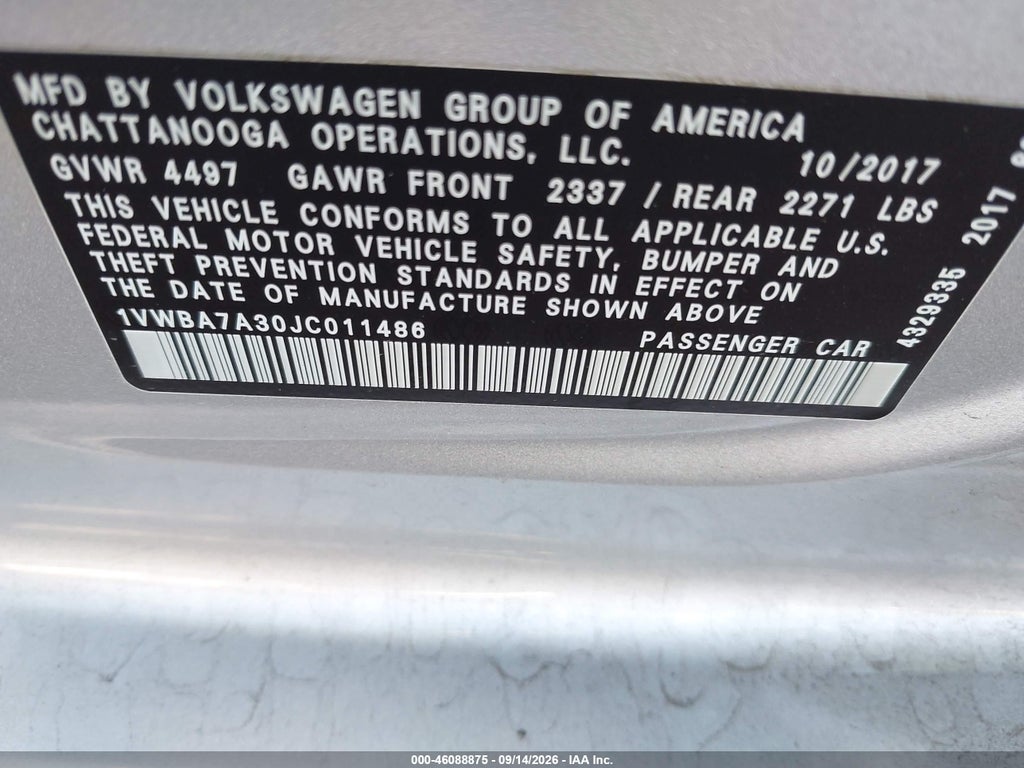 2018 Volkswagen Passat 2.0T SE photo 9