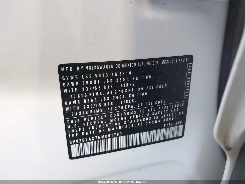 2022 Volkswagen Tiguan 2.0T SE photo 9
