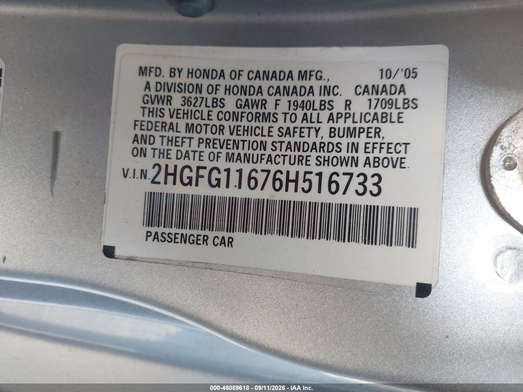 2006 Honda Civic LX photo 9