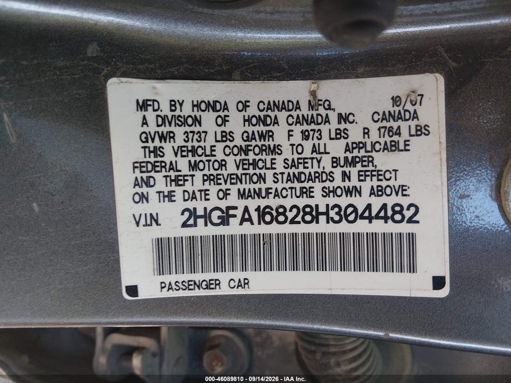 2008 Honda Civic EX photo 9