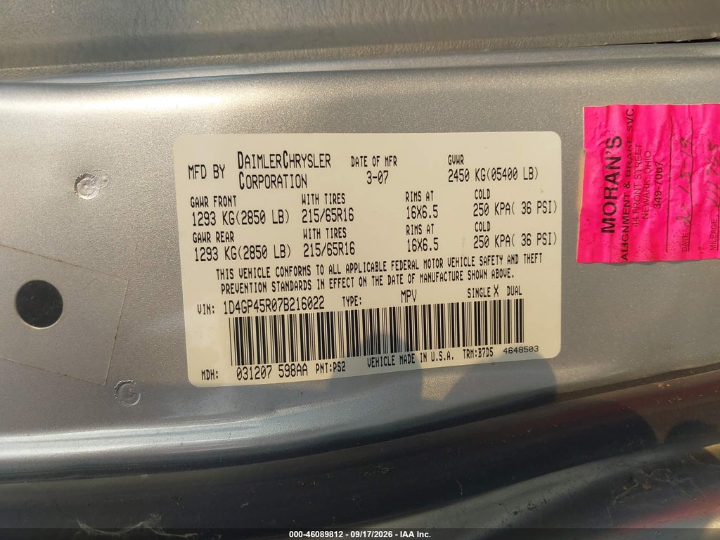 2007 Dodge Caravan SXT photo 9