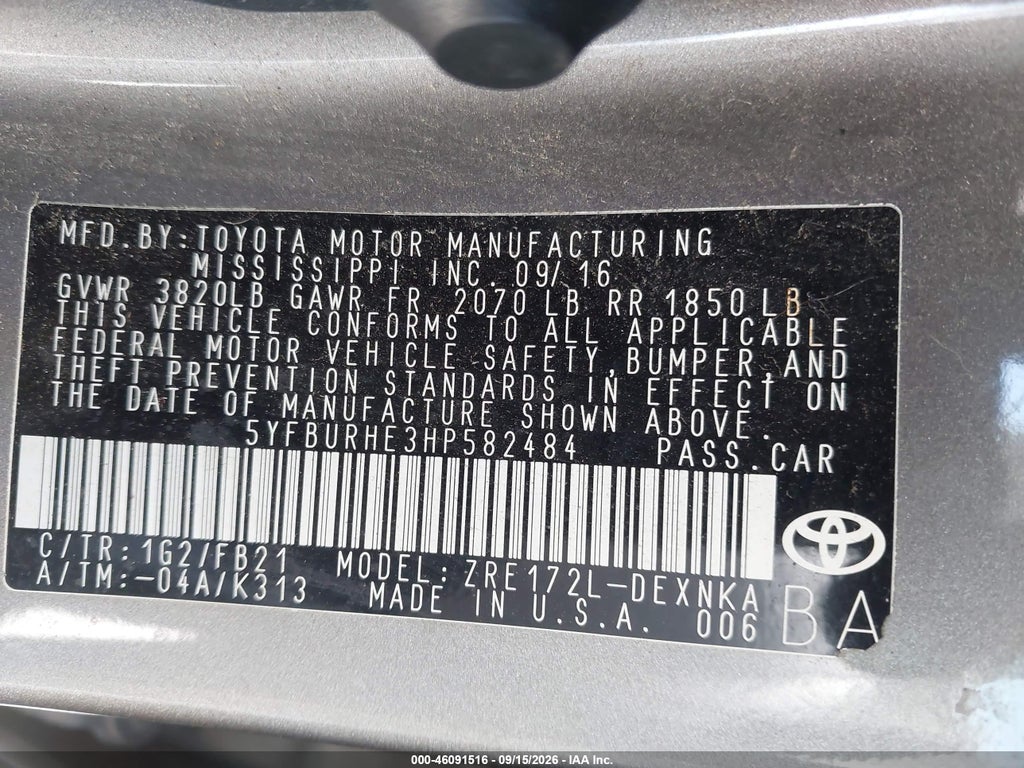 2017 Toyota Corolla LE photo 9