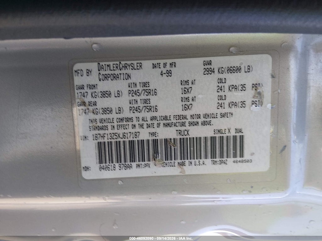1999 Dodge RAM 1500 ST photo 9