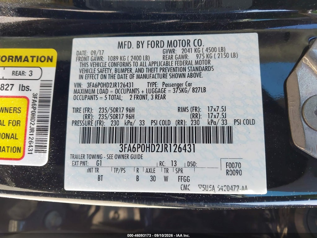2018 Ford Fusion SE photo 9