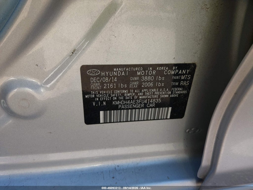 2015 Hyundai Elantra SE photo 9