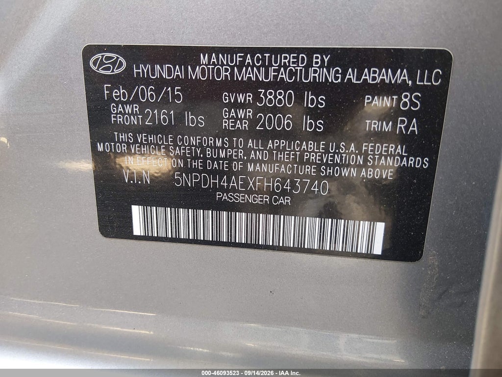2015 Hyundai Elantra SE photo 9
