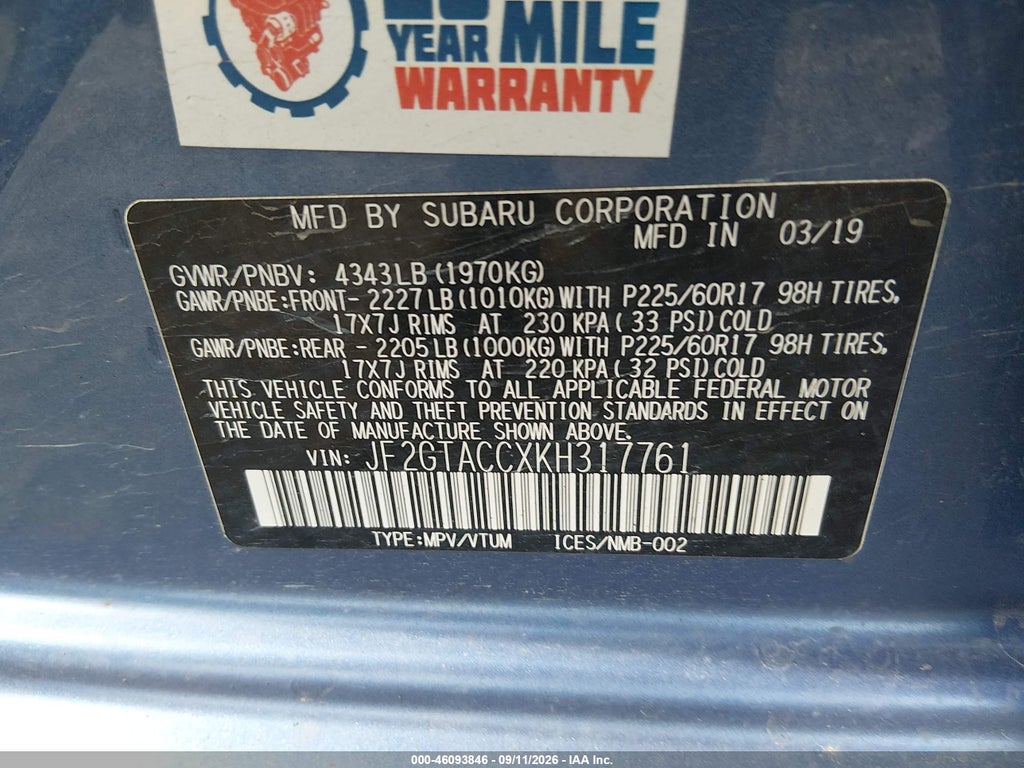 2019 Subaru Crosstrek 2.0I Premium photo 9
