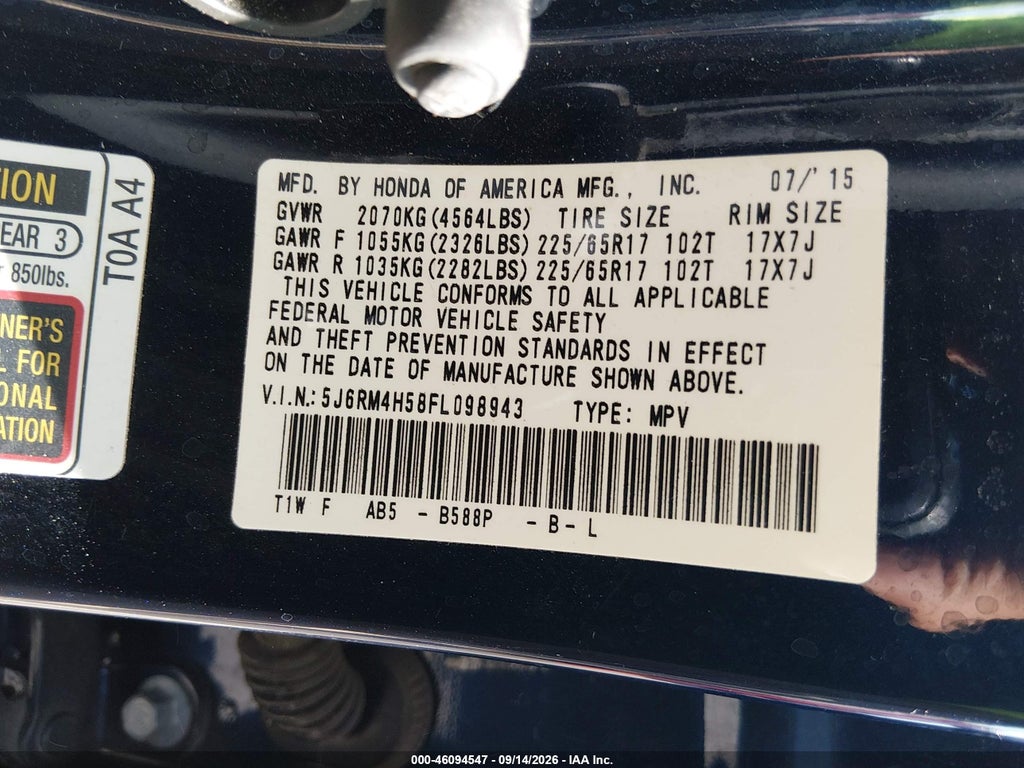 2015 Honda CR-V EX photo 9